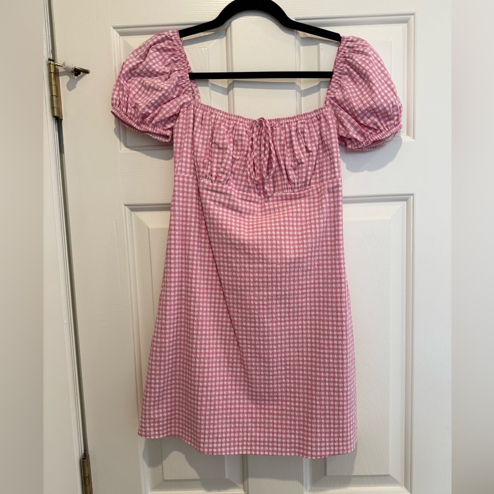 Zara Pink Gingham Mini Dress